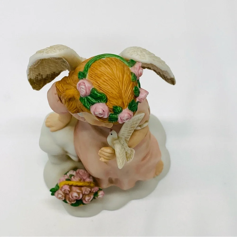 Home Interiors Angelic Peace Figurine Angel w/Dove Vintage 1999 Collectible
